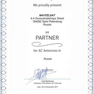 AC Antennas partner certificate